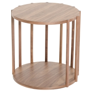 Modrest Lark Modern Round End Table - Walnut 