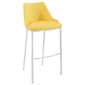 Modrest Jayce Modern Leatherette Bar Stool - Yellow 