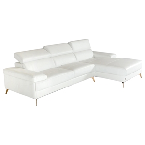 Divani Casa Kayla Sectional Sofa - White, Rose Gold 