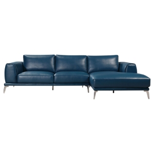 Divani Casa Drancy Sectional Sofa - Blue 