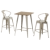 Modrest Benz 3 Pieces Modern Bar Table Set - Square Top, Gray Leg - VIG-VGCBT-14043-STL