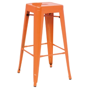 Modrest Detroit Modern Metal Barstool - Orange (Set of 4) 