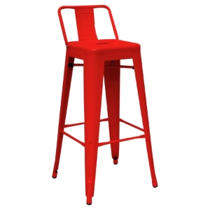 Modrest Dink Modern Metal Counter Stool - Red (Set of 2) 