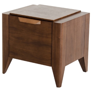 Modrest Codex Modern Nightstand - 1 Drawer, Tobacco 