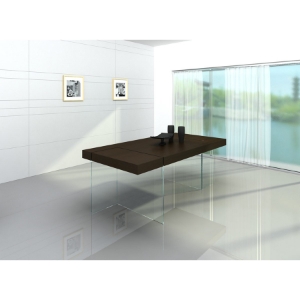 Modrest Aura Modern Floating Rectangular Dining Table - Tobacco 