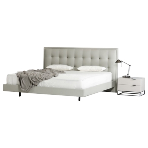 Modrest Hera 2 Pieces Modern Leatherette Bedroom Set - Gray 