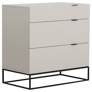 Modrest Hera Modern Dresser - 3 Drawers, Gray 