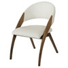 Modrest Lucas Dining Chair - Cream, Walnut 