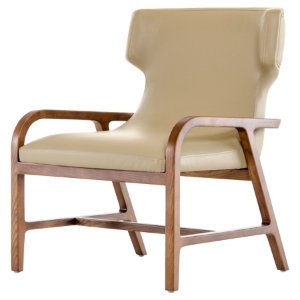 Modrest Olenna Accent Chair - Taupe, Walnut 