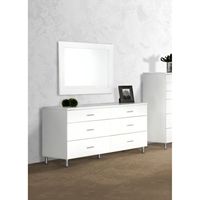 Modrest Bravo Modern Dresser - 6 Drawers, White