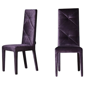 Versus Eva Dining Chair - Purple, Tufted (Set of 2) 