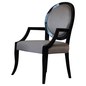 Versus Arm Chair - Fabric Seat, Black Base (Set of 2) 