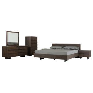 Modrest Selma 6 Pieces Bedroom Set - Dark Oak 