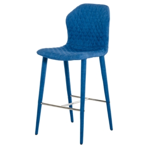 Modrest Astoria Modern Fabric Bar Stool - Blue 