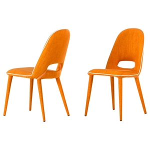 Modrest Eugene Modern Fabric Dining Chair - Orange (Set of 2) 
