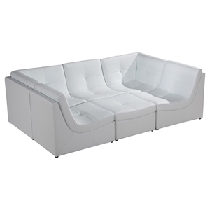 Divani Casa Sectional Sofa - White, Tufted 