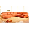 Divani Casa Leather Sectional Sofa - Orange, Adjustable Headrests - VIG-VGEV2227
