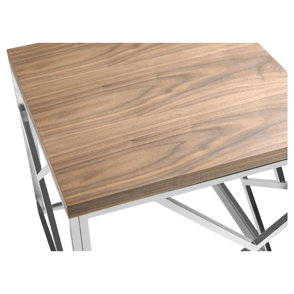 Modrest Jayton Modern Square End Table - Walnut | DCG Stores