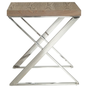 Modrest Rowlett End Table - Ash, Chrome 