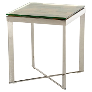 Modrest Santiago Modern End Table - Brown and Chrome 