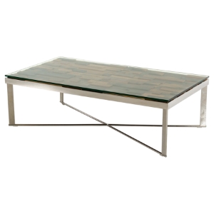 Modrest Santiago Modern Coffee Table - Brown and Chrome 