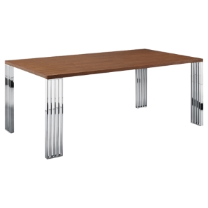 Modrest Bertram Modern Rectangular Dining Table - Walnut 