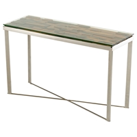 Modrest Santiago Modern Console Table - Brown and Chrome