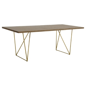 Modrest Marcia Modern Dining Table - Tobacco, Antique Brass 