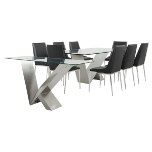 Modrest Harlow & Wesley 10 Pieces Modern Dining Set - Black 