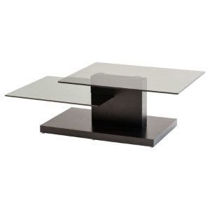 Modrest Dove Coffee Table - Black Oak and Glass 