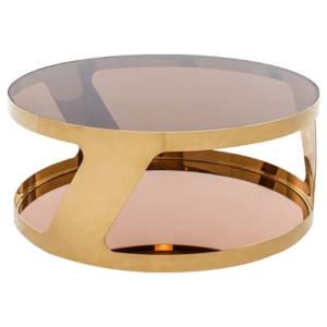 Modrest Chandon Modern Round Coffee Table - Gold 