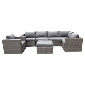 Renava Catalina 7 Pieces Outdoor Sectional Sofa Set - Gray 