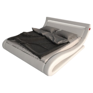 Modrest Corsica Leatherette Eastern King Bed - Lights, White 