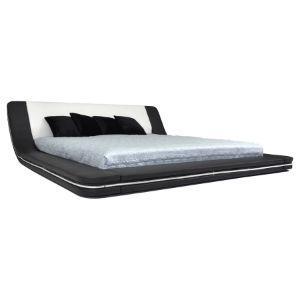 Marquee Platform Queen Bed with LED Lights - Black, White 