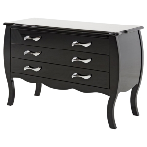 Monte Carlo Dresser - Black, 3 Drawers 
