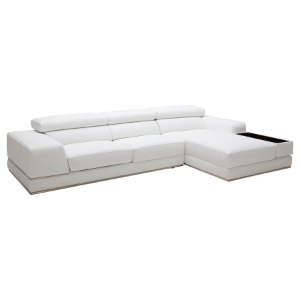Divani Casa Chrysanthemum Mini Sectional Sofa - White 