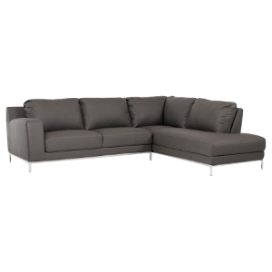Divani Casa Primrose Sectional Sofa - Gray, Right Facing Chaise 