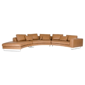 Divani Casa Tulip Sectional Sofa - Camel 