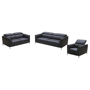 Divani Casa Madden Sofa Set - Black 