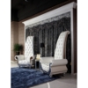 Divani Casa Luxe Leather Tall Chair - White, Button Tufted - VIG-VGKND6032