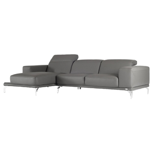 Divani Casa Sectional Sofa - Gray Eco-Leather 