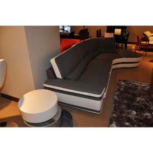 Divani Casa Rapture Sectional Sofa - White, Gray 