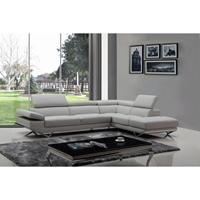 Divani Casa Quebec Sectional Sofa - Light Gray