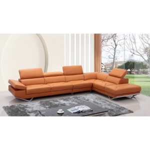 Divani Casa Quebec Sectional Sofa - Orange 