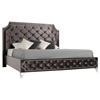 Modrest Leilah Transitional Fabric Platform Bed - Tufted, Dark Gray - VIG-VGKNLEILAH-GREY