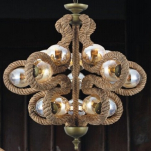Modrest Barrel Modern Rope Chandelier - Brown 