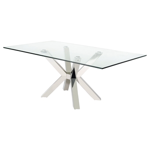 Modrest Anora Modern Rectangular Dining Table - Clear 