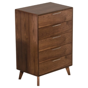 Nova Domus Soria Modern Chest - 5 Drawers, Walnut 