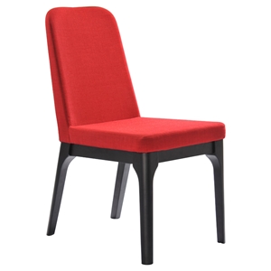 Modrest Comet Modern Fabric Dining Chair - Red 
