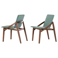 Modrest Jett Modern Fabric Dining Chair - Blue (Set of 2)